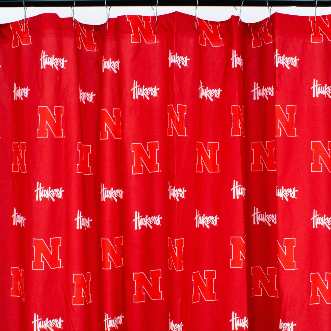 Nebraska Cornhuskers Printed Shower Curtain Cover 70" X 72" Red Sports
