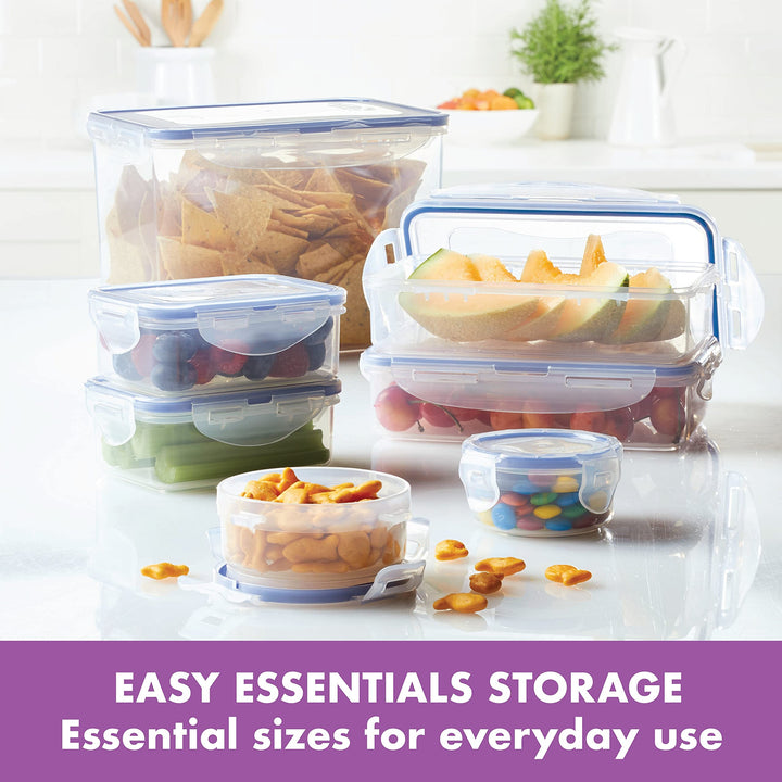 Easy Essentials Food Storage Container Set 38-Piece Clear Plastic 30 Piece - Diamond Home USA