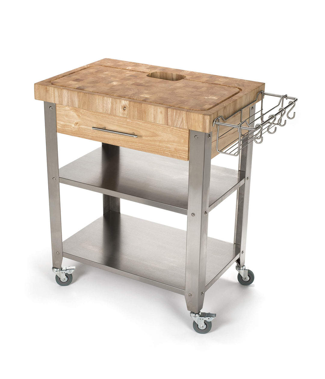 Chris & Chris JET018 Rolling Kitchen Island-Portable Food Prep Table with