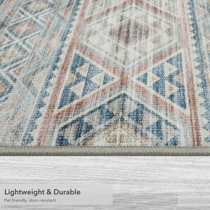 Wyatt & Ash Pink Bruno Imagine Printed Chenille 8'x11' Non Skid & Machine 8x11 - Beige Multi