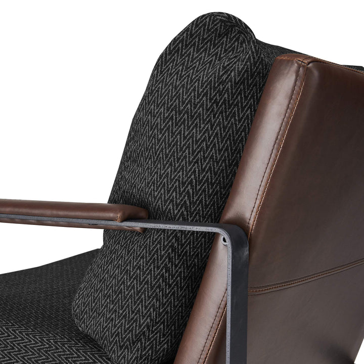 Finch Everett Faux Leather Accent Chair Square Metal Frame Removable Covers - Diamond Home USA