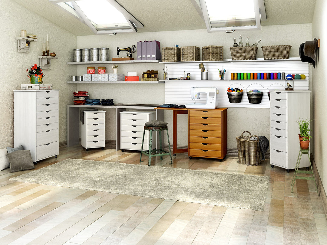 Adeptus Original Roll Cart Solid ood 6+2 Drawer Extra ide Drawers Roll Carts - Diamond Home USA