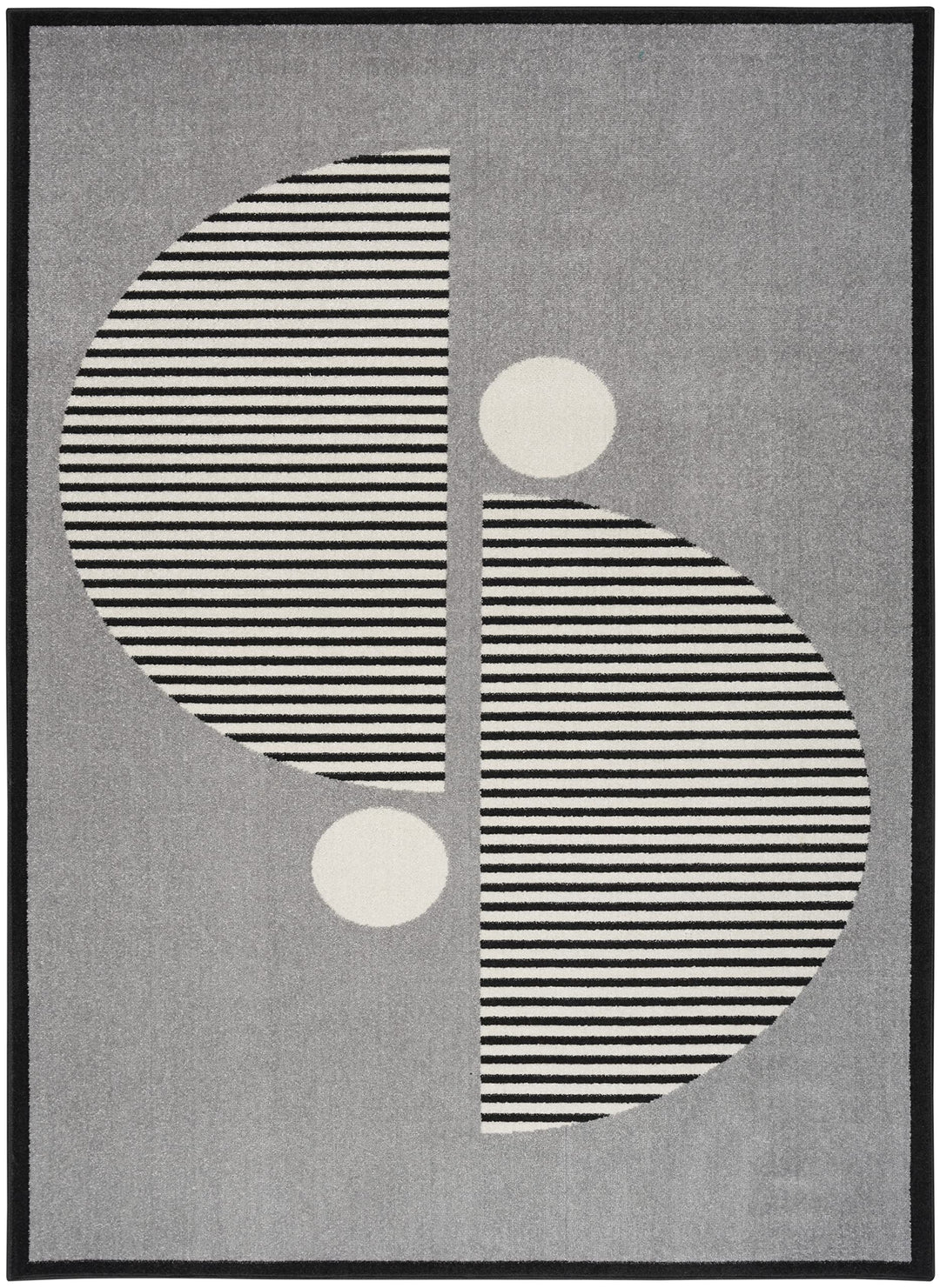 Nourison Modern Passion Geometric Grey/Black 6' x 9' Area -Rug Easy -Cleaning - Diamond Home USA