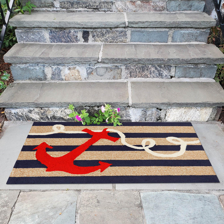Liora Manne Anchor Frontporch Indoor/Outdoor Rug 2' x 3' - Diamond Home USA
