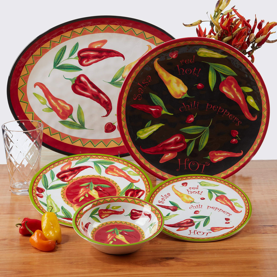 Certified International Red Hot 5 pc Melmaine Salad/Serving Bowl Set Multicolor - Diamond Home USA
