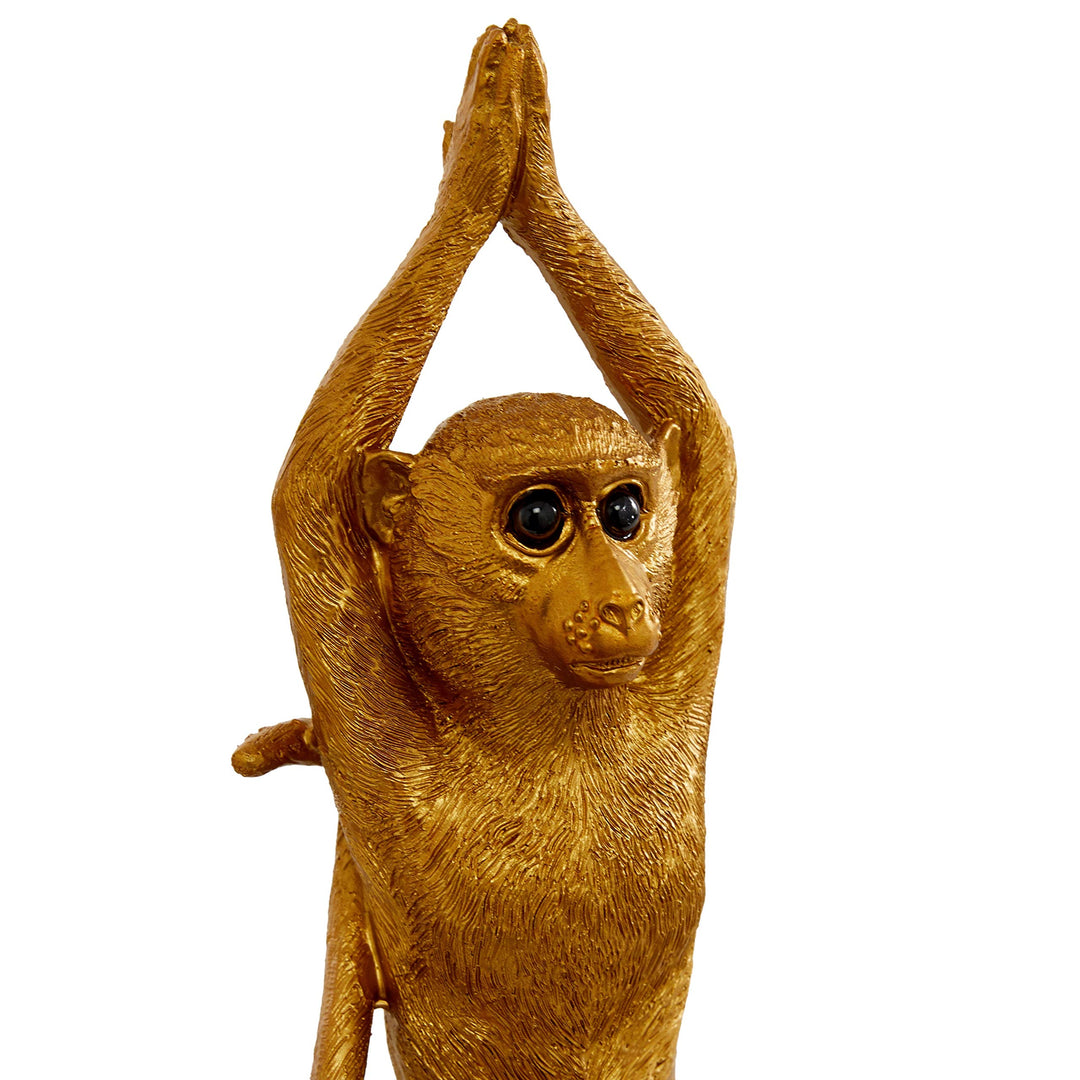 Metallic Gold Monkey Sculptures Set of 3 4 X 11 Resin - Diamond Home USA