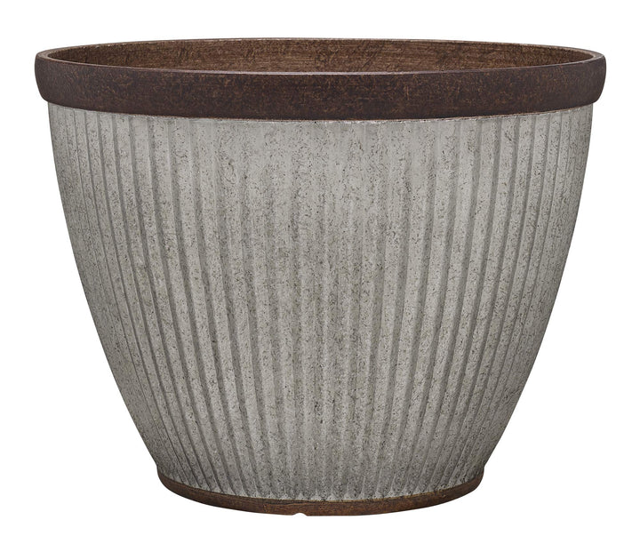 Southern Patio Westlake 20.5" Resin Round Planter Rustic Galvanized 20.5" Round
