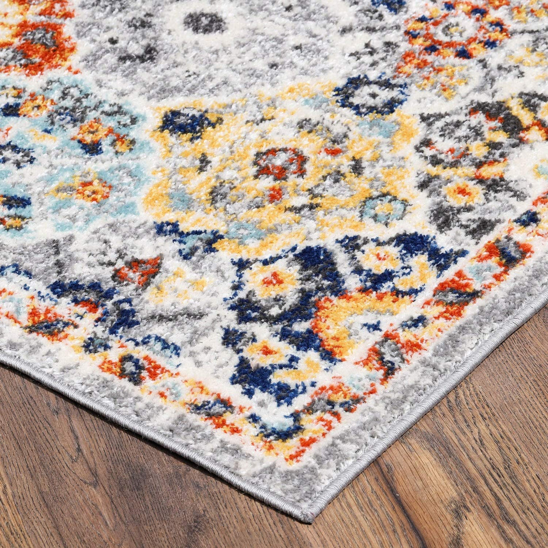 Blossom White and Light Grey Area Rug in 8x10 8' X 10'/Surplus Oriental - Diamond Home USA