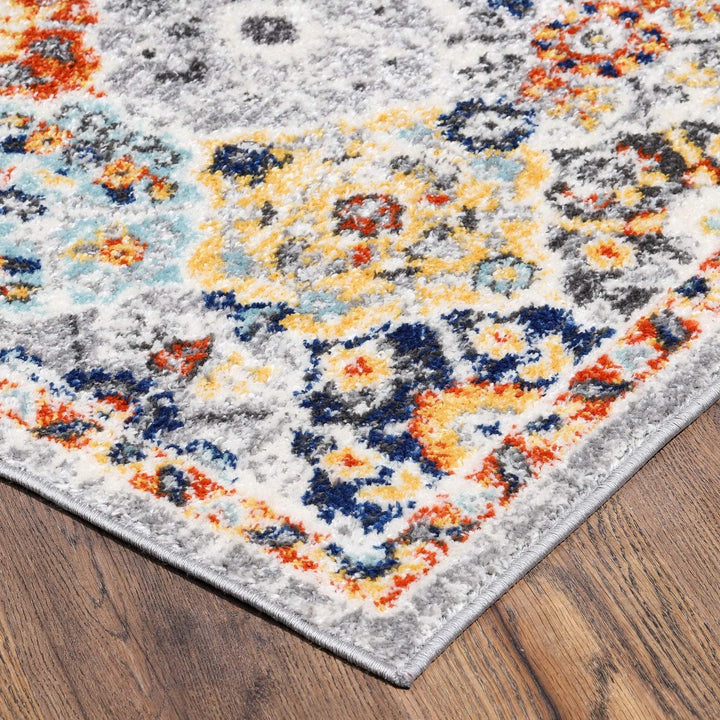Blossom White and Light Grey Area Rug in 8x10 8' X 10'/Surplus Oriental - Diamond Home USA