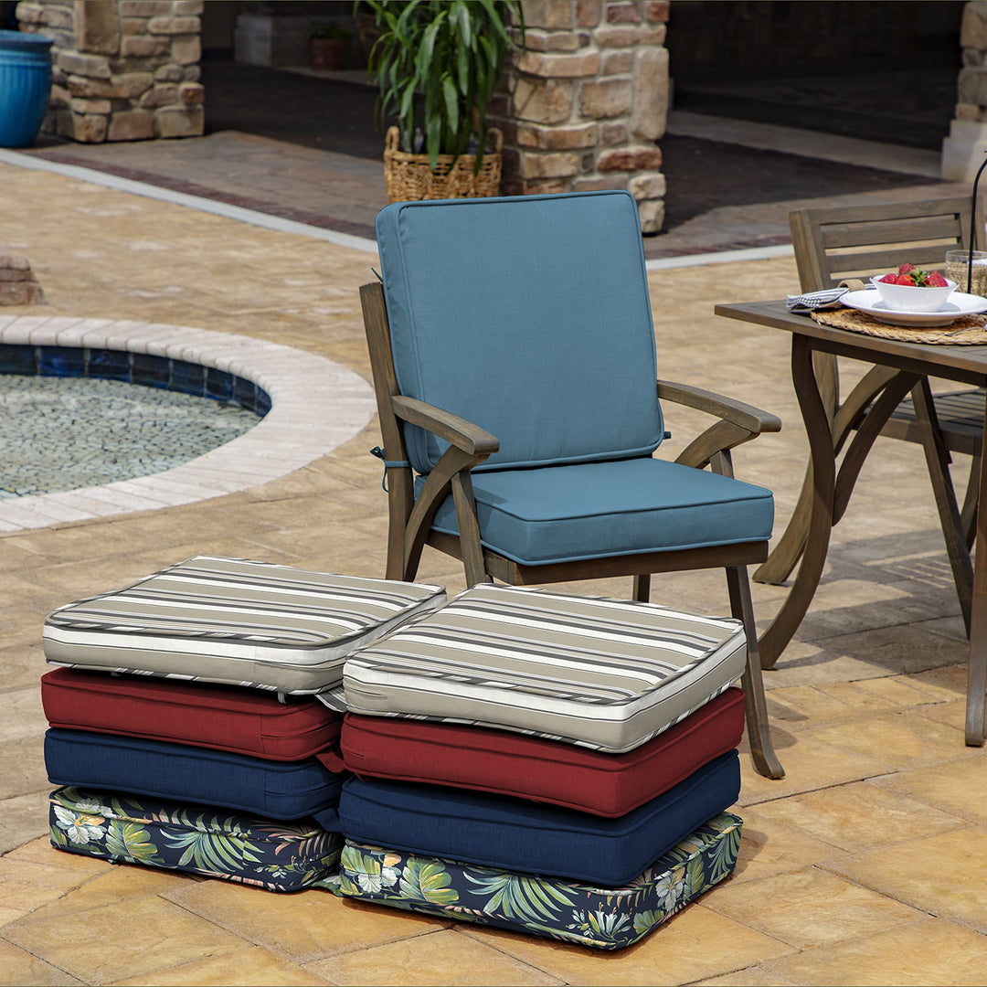 Arden Selections ProFoam Essentials Outdoor Chair Cushion 20 x 20 French Blue - Diamond Home USA
