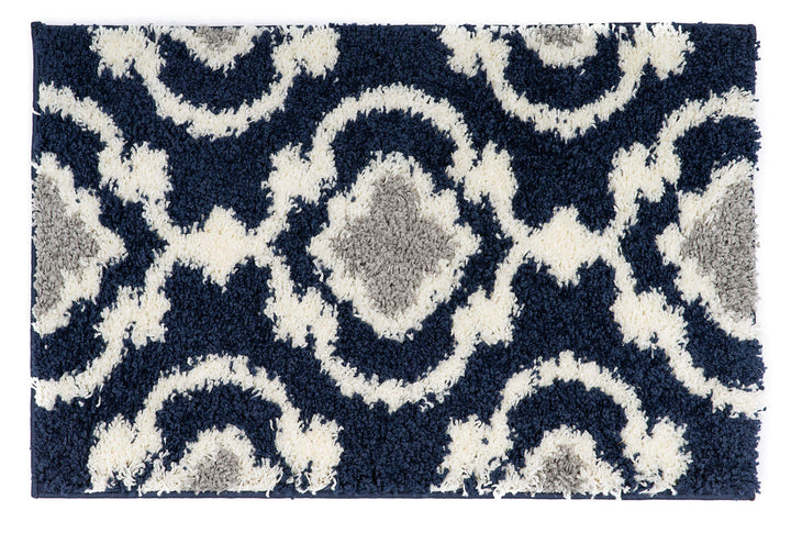 Rugshop Cozy Moroccan Trellis Indoor Shag Area Rug 2' x 3' Navy 2' x 3' - Navy