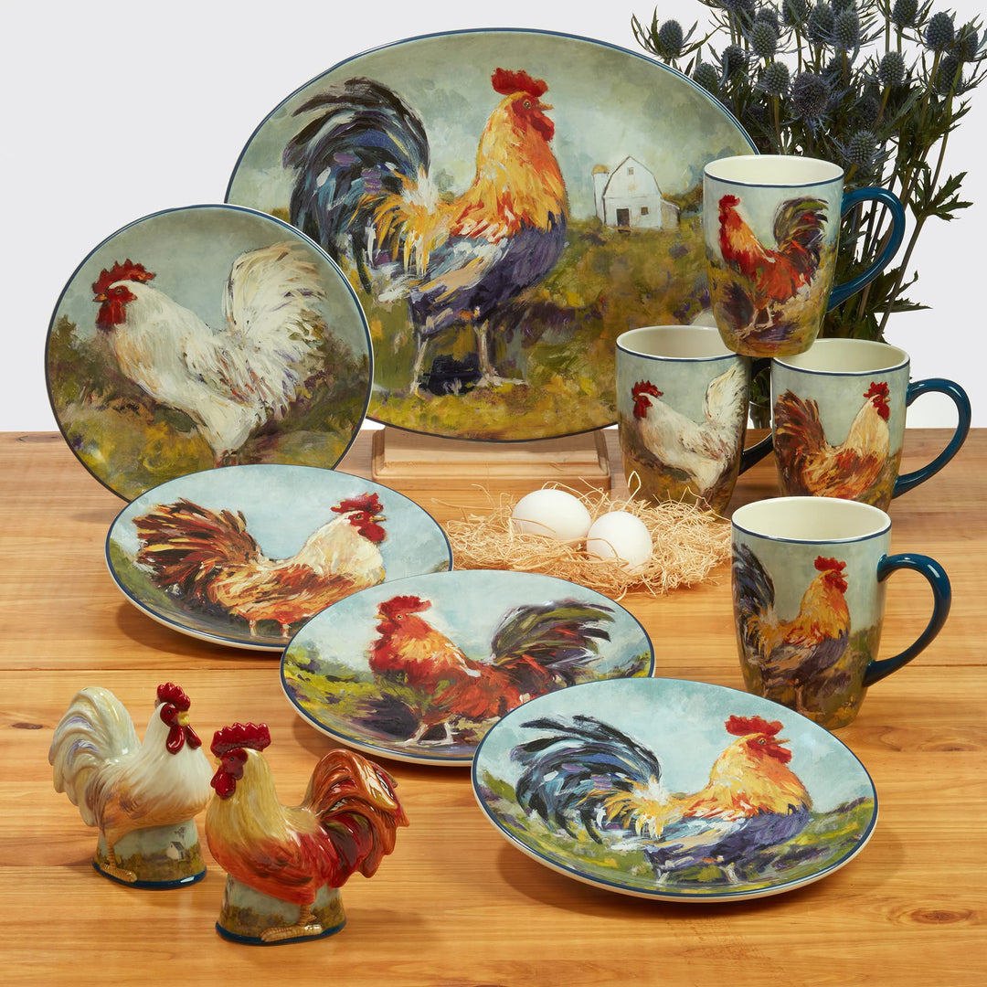 Certified International Rooster Meadow 22 oz. Mugs Set of 4 - Diamond Home USA