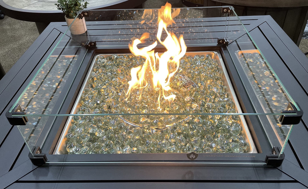 WindGuard 22 Inch Square Wind Glass for Fire Pit - Diamond Home USA