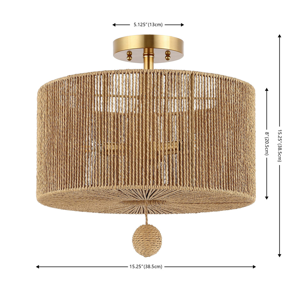 Lighting 3-light Flush Mount 15 in. W X D H Beige Gold Modern Contemporary - Diamond Home USA