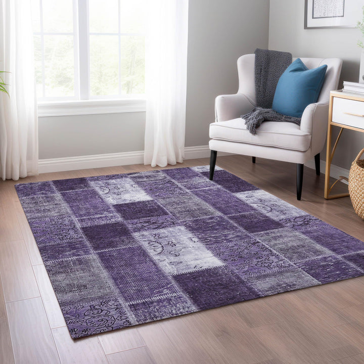 Addison Rugs Chantille ACN631 Purple 5' x 7'6" Indoor Outdoor Area Rug Easy - Diamond Home USA