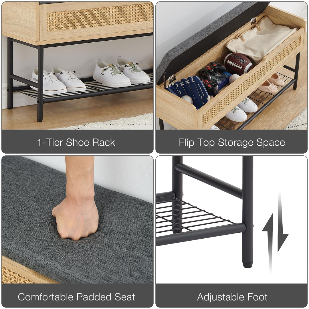 Modern Upholstered Velvet Entryway Bench Luxurious Seating with Functional - Diamond Home USA