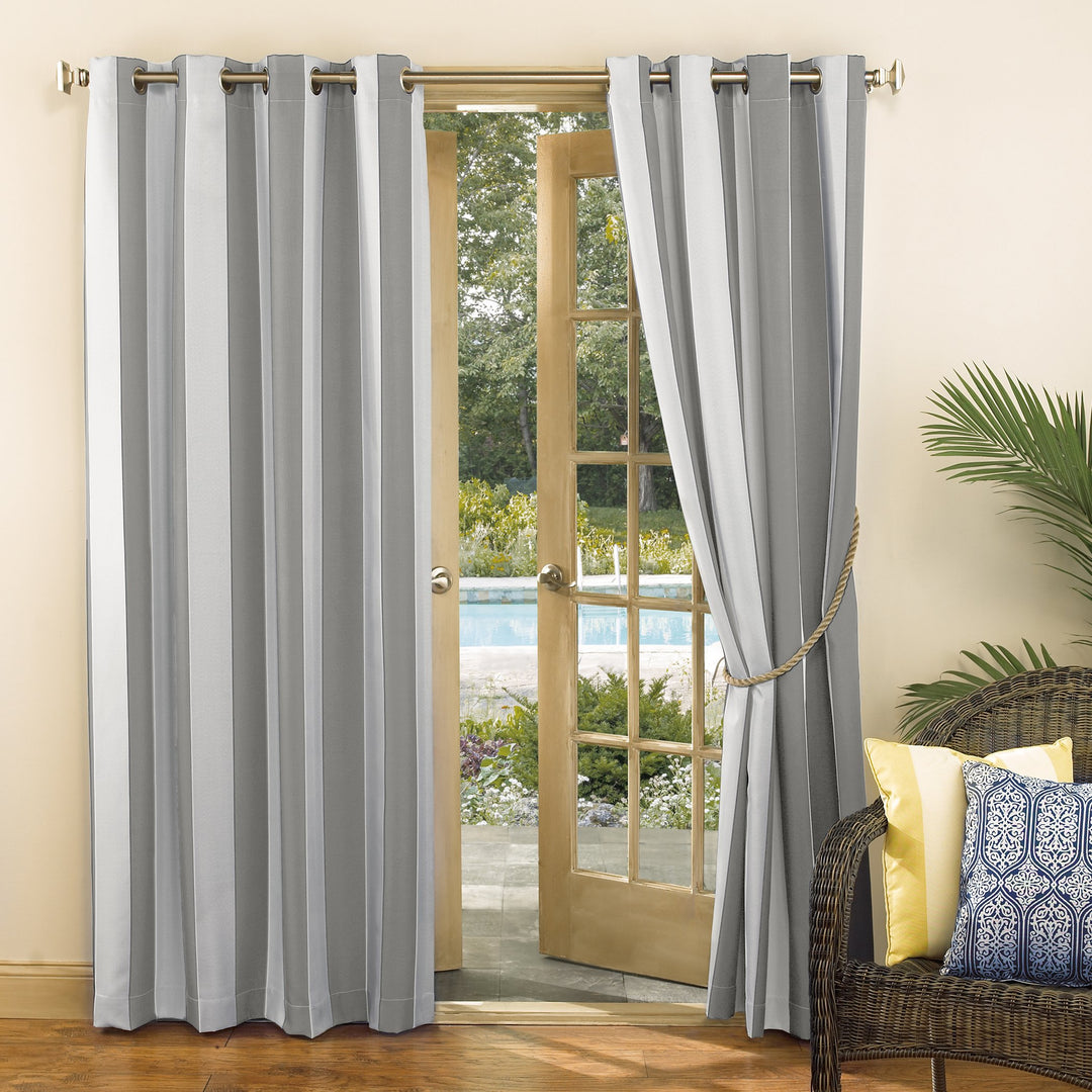 Sun Zero Valencia Cabana Stripe Indoor/ Outdoor Curtain Panel