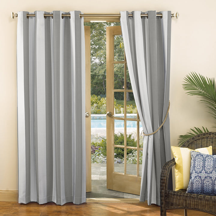 Sun Zero Valencia Cabana Stripe Indoor/ Outdoor Curtain Panel