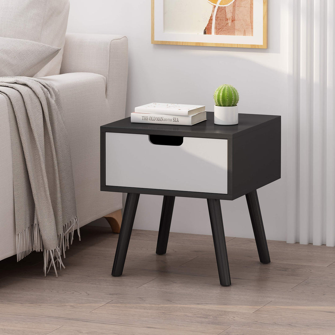 Christopher Knight Home Leila End Table Black White 15.5 in x 15.5 in x 16.75 in - Diamond Home USA