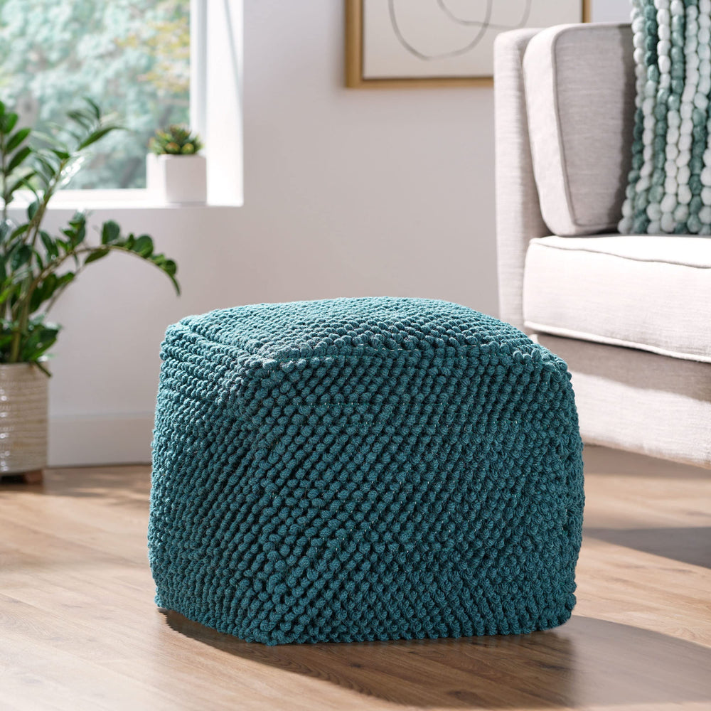 Christopher Knight Home Stekar Pouf Teal - Diamond Home USA