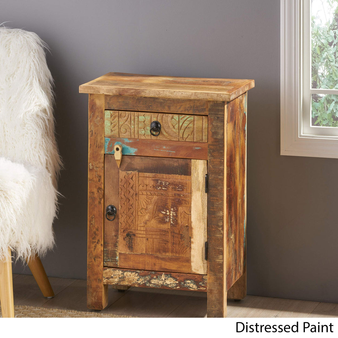 GDFStudio Distressed End Table Distressed Paint - Diamond Home USA