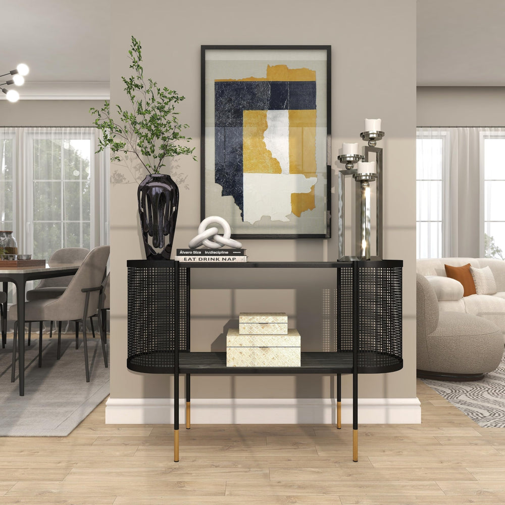 Silver Stainless Steel Open Frame Geometric Candelabra with Various Rectangles - Diamond Home USA