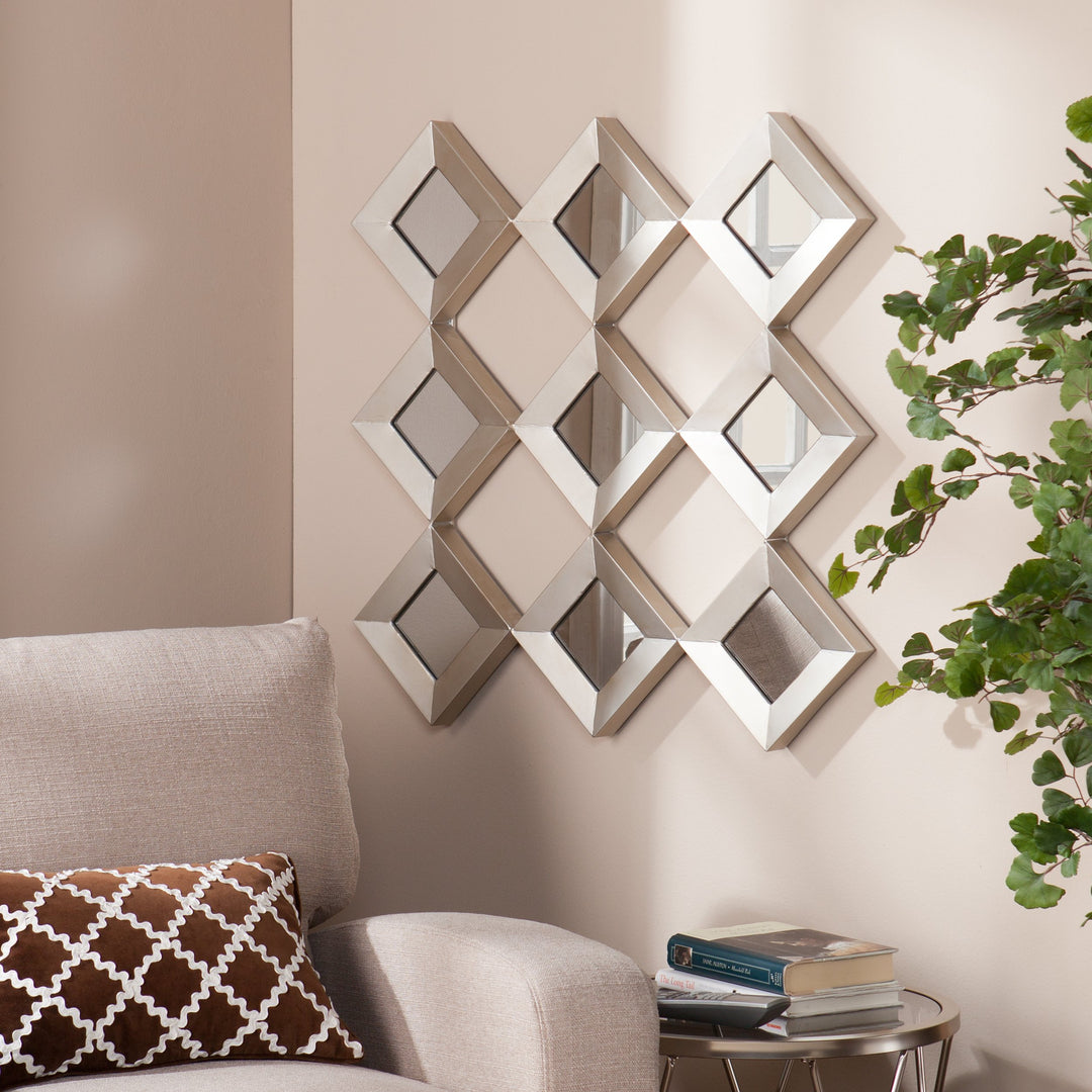 SEI Furniture Masada Mirrored Squares Wall Sculpture - Diamond Home USA