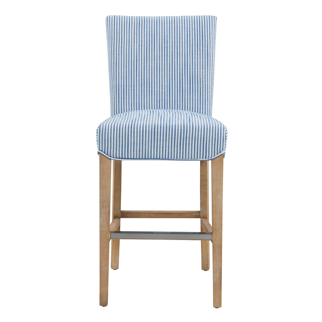 New Pacific Direct Milton Fabric Counter Bar & Counter Stools Blue Stripes - Diamond Home USA