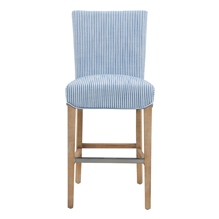 New Pacific Direct Milton Fabric Counter Bar & Counter Stools Blue Stripes - Diamond Home USA