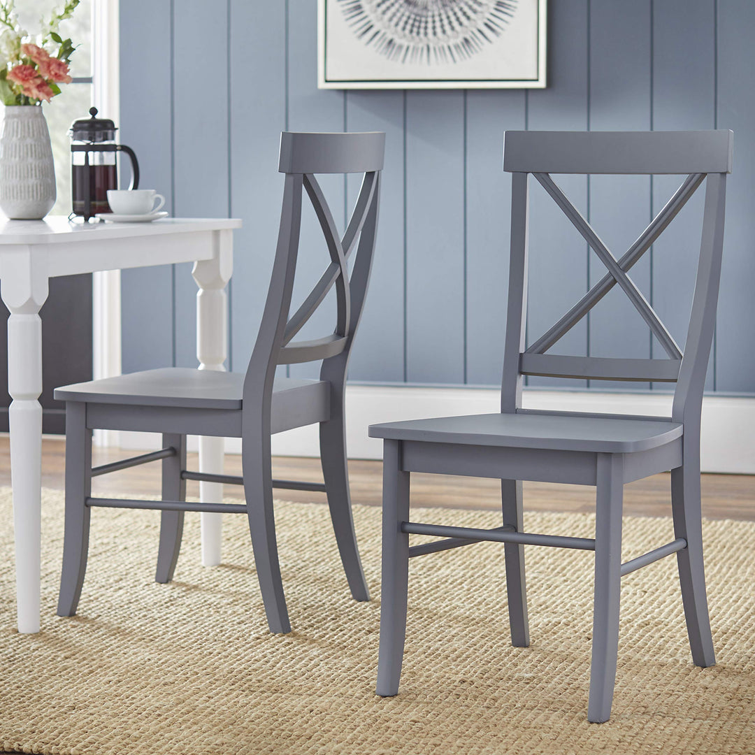 Target Marketing Systems Albury Set Of 2 Dining Chairs Gray Grey - Diamond Home USA