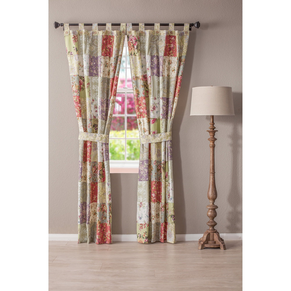 1 Piece Pink Purple Blooming Prairie Window Curtain 84 Inch Greene Floral - Diamond Home USA