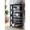 Black 5tier Bookshelf Ladder Trestle Bookcase Geometric Design Free Standing
