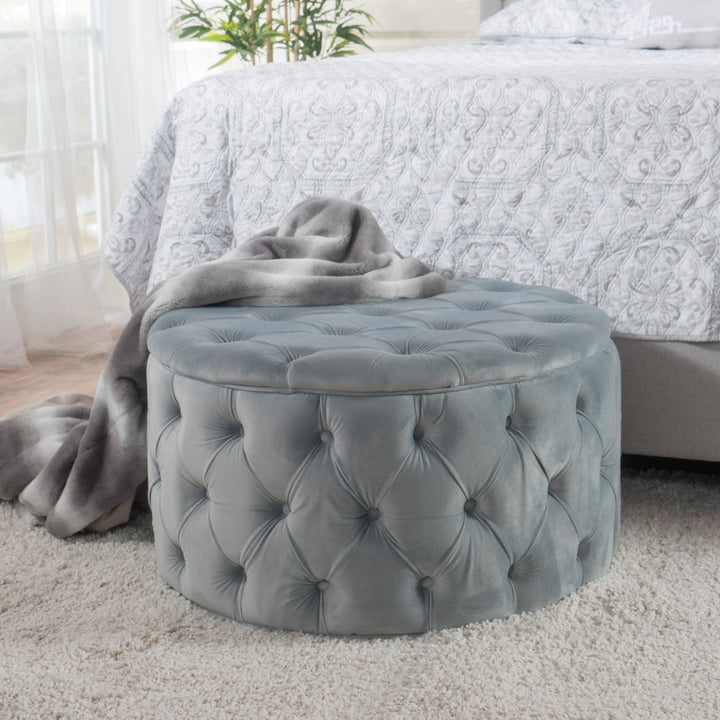 Christopher Knight Home Zelfa Velvet Ottoman 29.5” x 29.5’x 18”