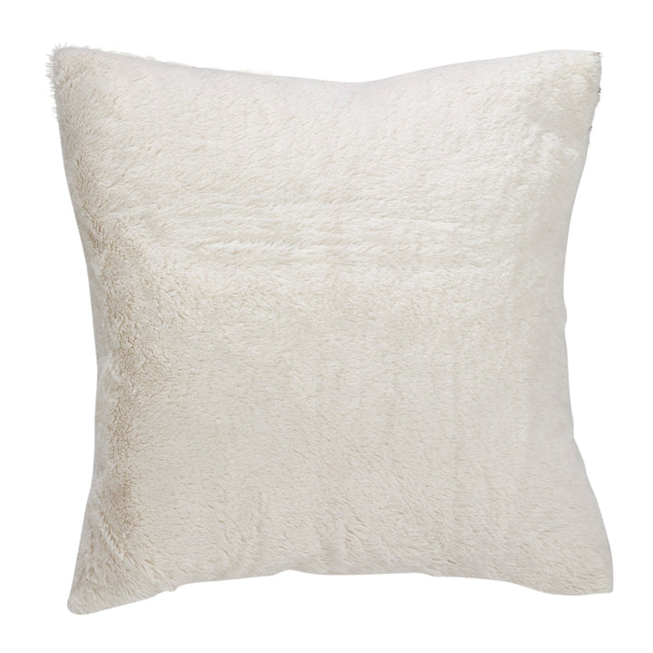 Faux Fur With Brushed Metallic Foil Print Down Filled Throw Pillow