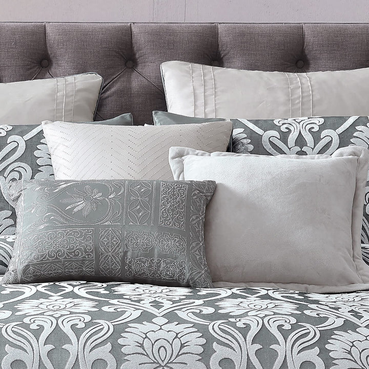 Riverbrook Home 100% Polyester Comforter Set Queen Dupre - Gray 9-Piece Set