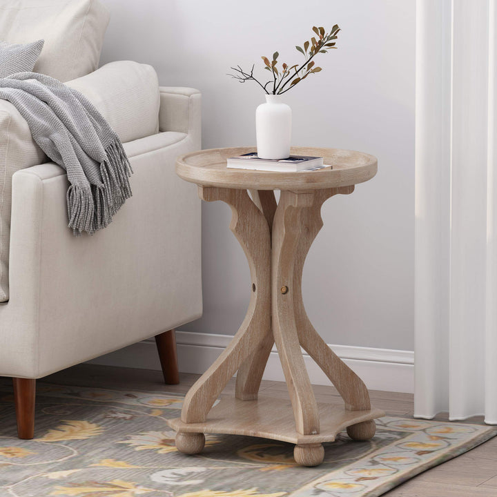 Christopher Knight Home Estelle French Country Accent Table with Round Top Natural - Diamond Home USA