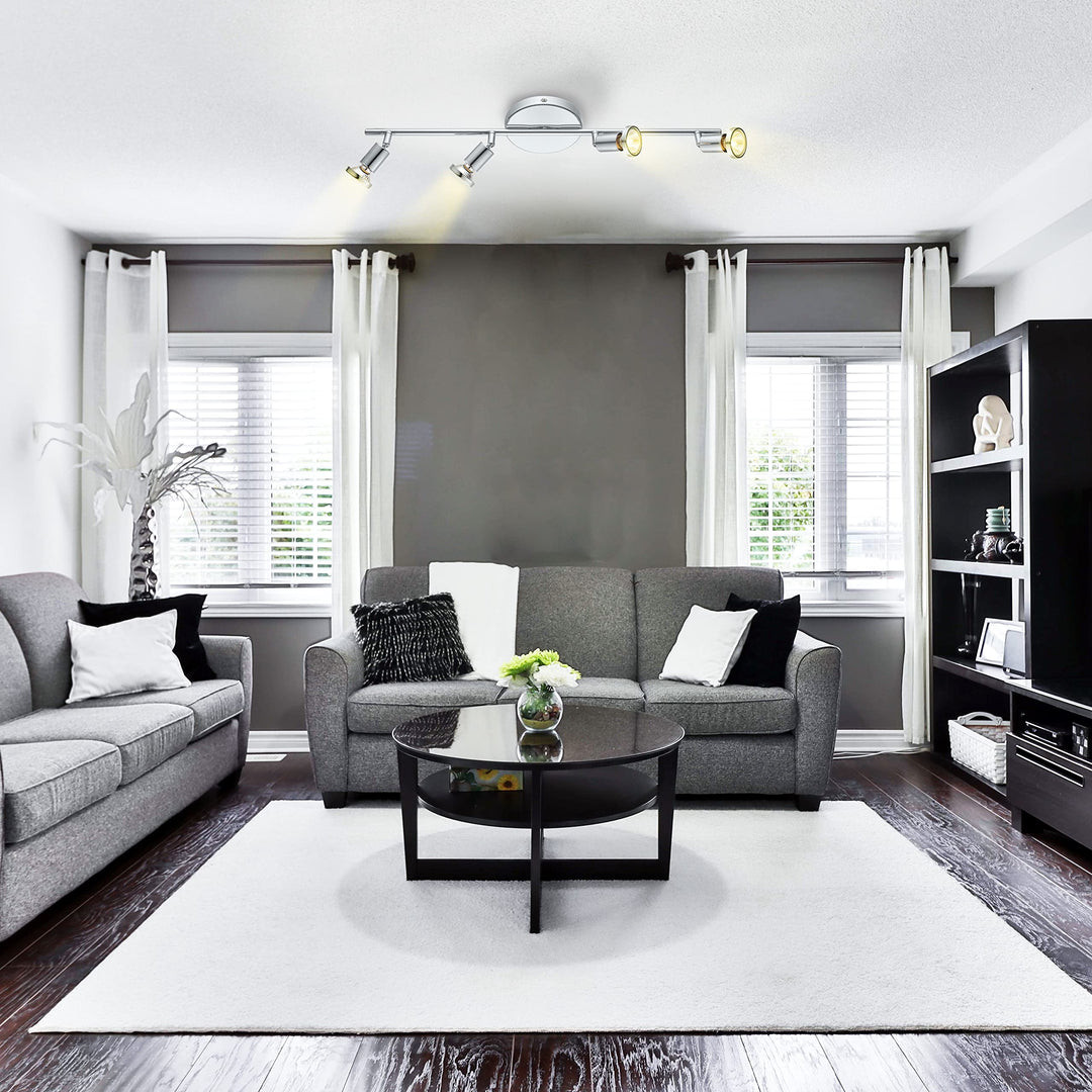 EGLO Buzz 25" Track Light 4-LED Dimmable Adjustable Wall and Ceiling Fixture for - Diamond Home USA