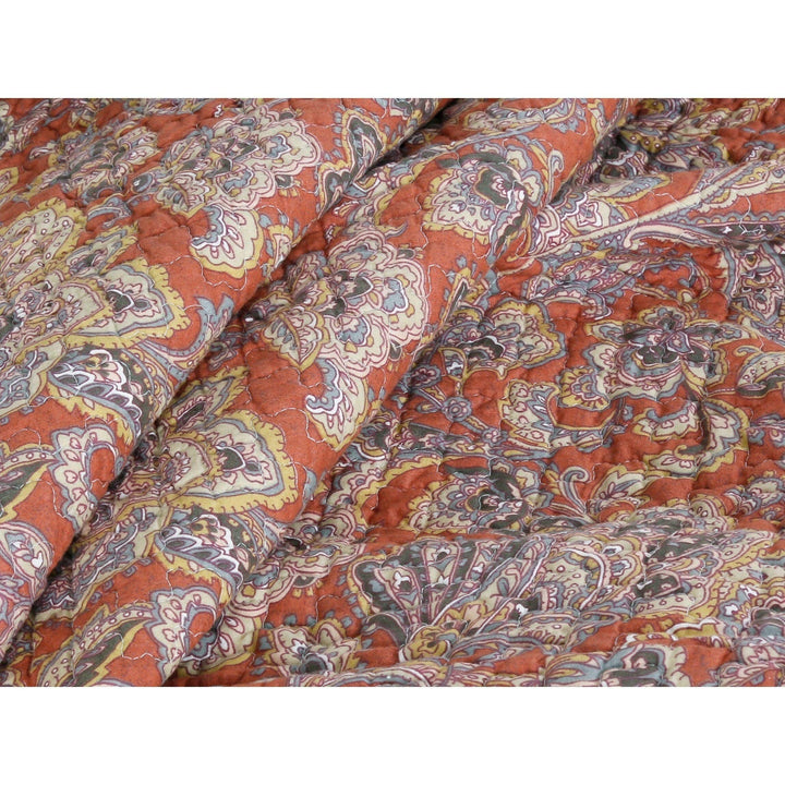 Paisley 3-Piece Quilt Set - Floral Striped Cottage Country