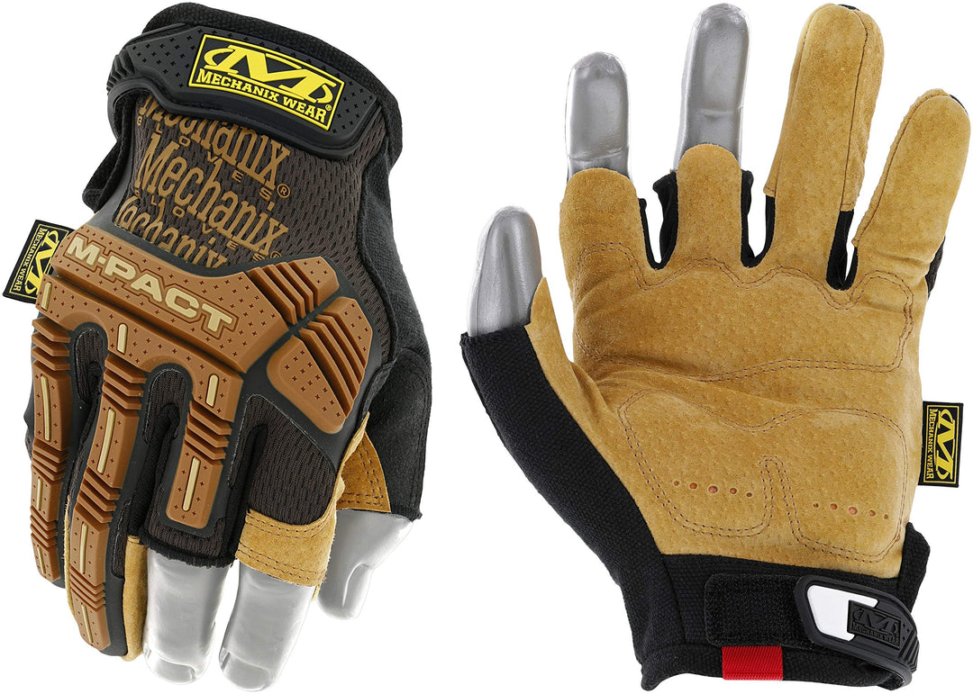 Mechanix Wear: M-Pact Durahide Leather Framer Work Gloves Fingerless Design Work
