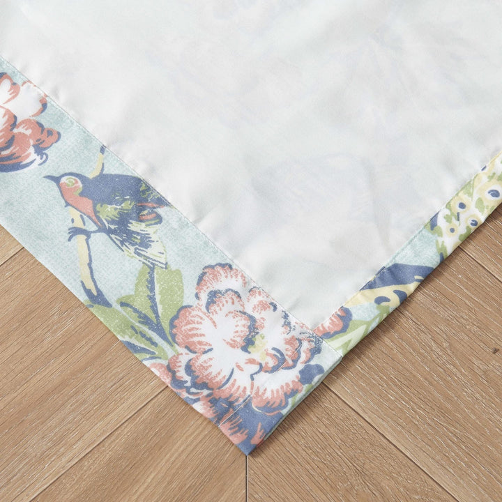Peacock 84-inch Curtain Panels (Set of 2) Blue Green Red Floral Traditional - Diamond Home USA