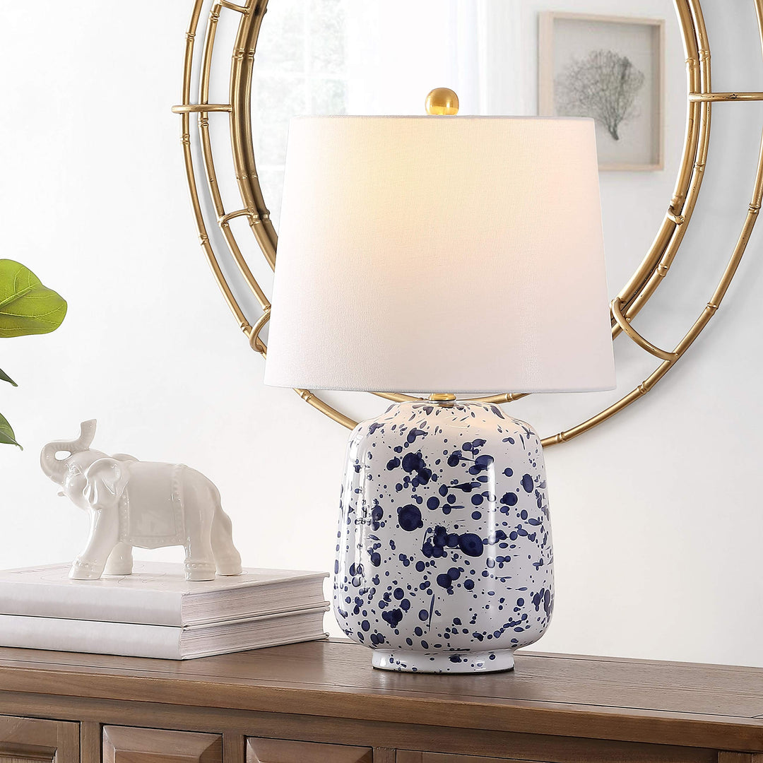 Lighting Navy Blue 23-inch Ceramic Led Table Lamp 14" W X 12" L 23" H Modern