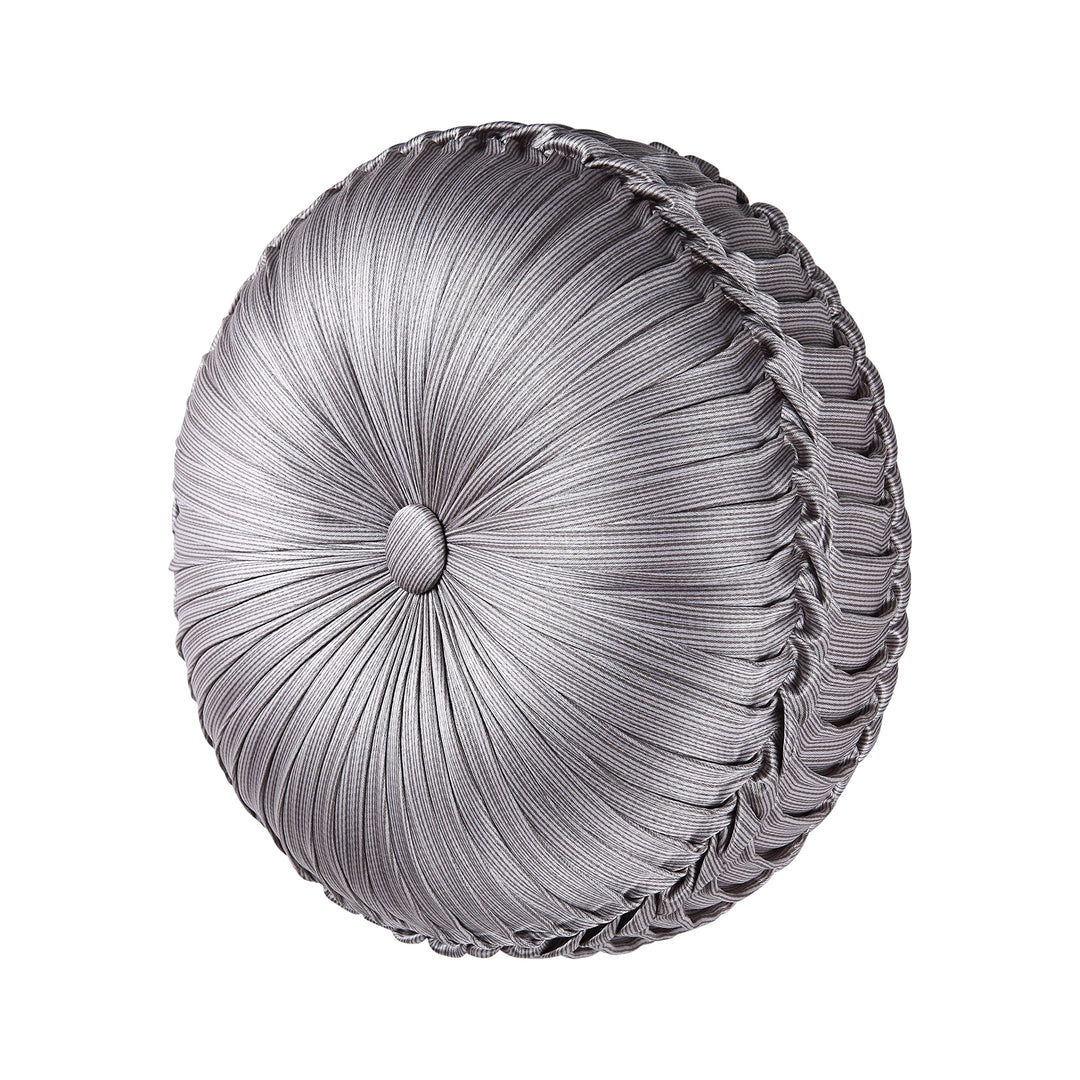 J. Queen New York "Astoria" Tufted Round Throw Pillow in Sand - Diamond Home USA