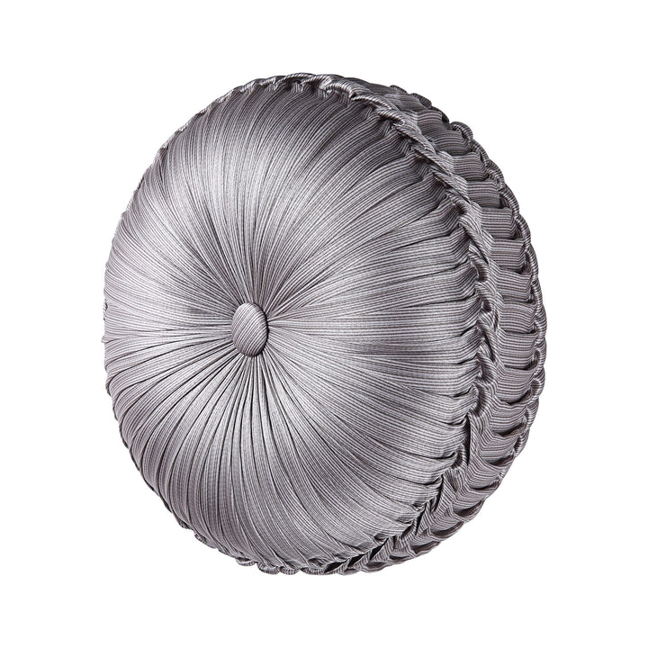 J. Queen New York "Astoria" Tufted Round Throw Pillow in Sand - Diamond Home USA