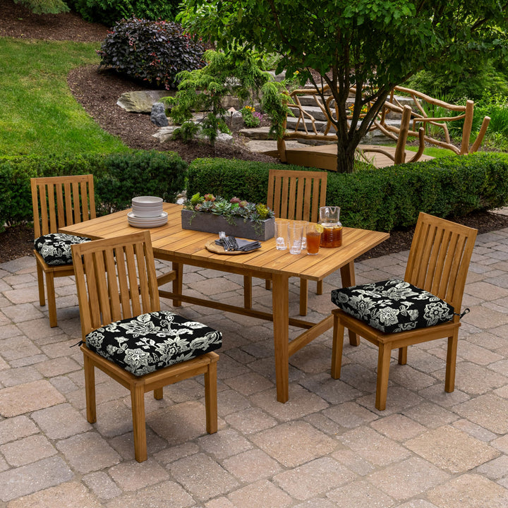 Arden Selections Outdoor Plush Modern Tufted Seat Cushion 20 x 20 Water Ashland Black Jacobean - Diamond Home USA