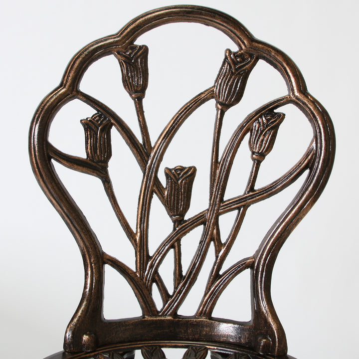 Nassau Cast Aluminum Outdoor Bistro Furniture Set Brown 23 by 23 by 26 - Diamond Home USA