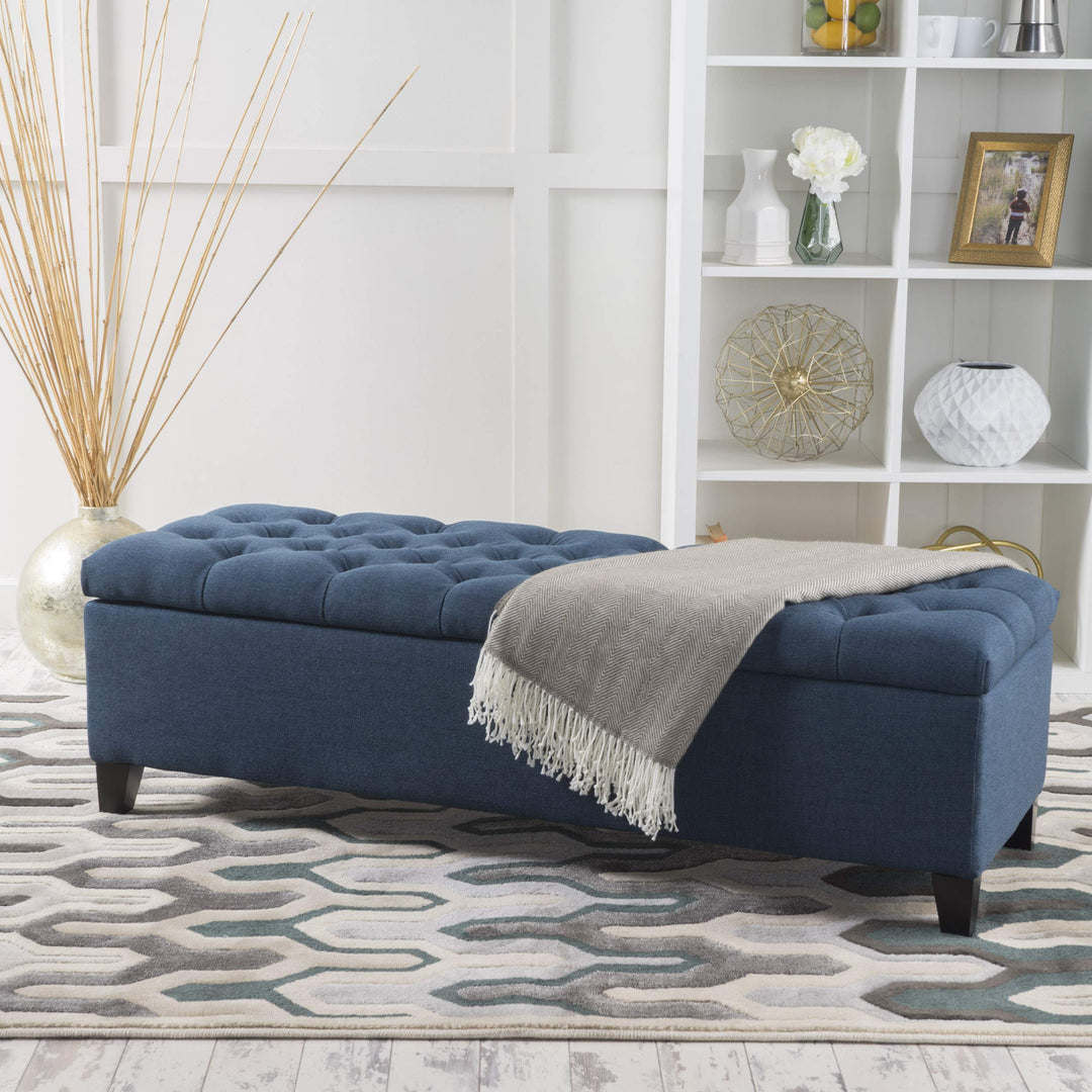 Christopher Knight Home Ottilie Fabric Storage Ottoman Dark
