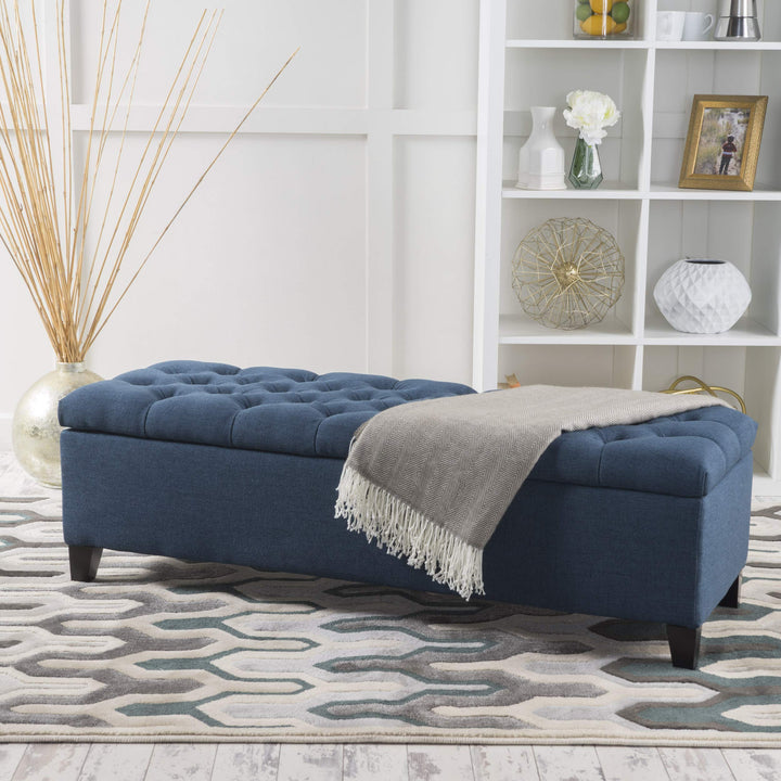 Christopher Knight Home Ottilie Fabric Storage Ottoman Dark