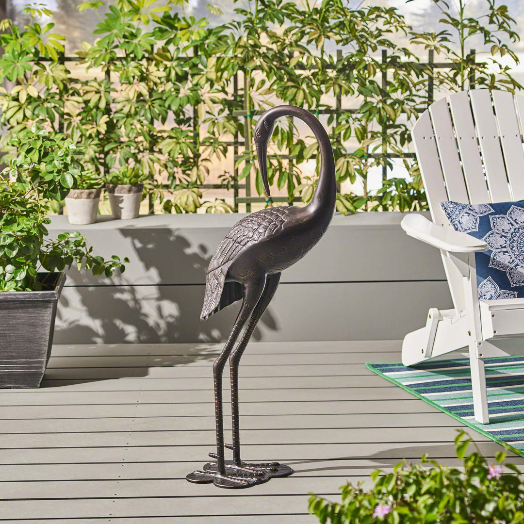 Christopher Knight Home Sunny Outdoor 39 Inch Aluminum Crane Shiny Copper - Diamond Home USA