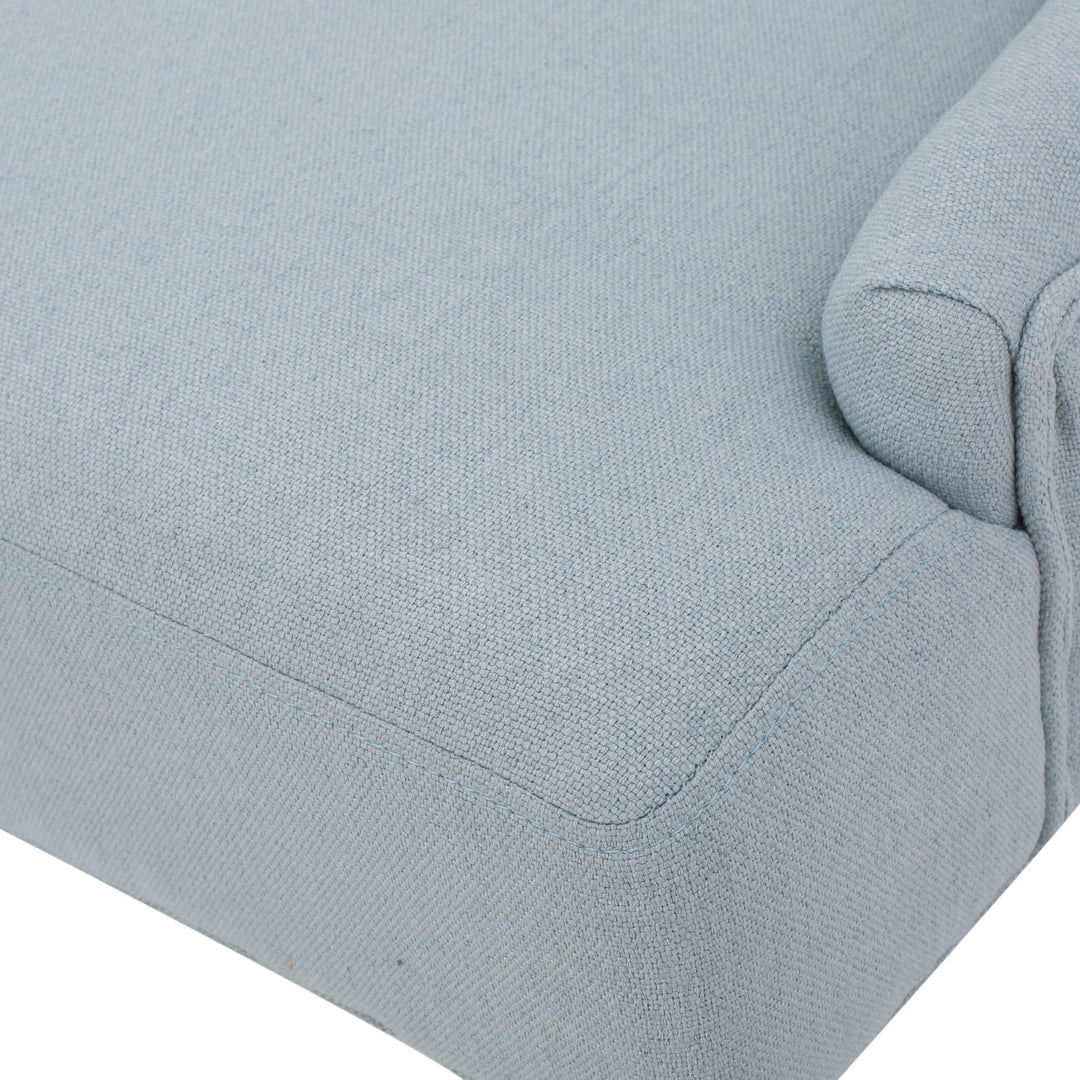 Irene Contemporary Tufted Fabric Dining Chairs (Set of 4) Light Sky and Espresso - Diamond Home USA