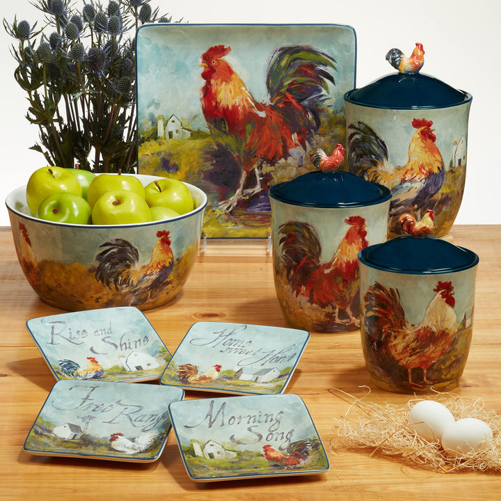 Certified International Rooster Meadow 22 oz. Mugs Set of 4 - Diamond Home USA